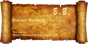 Bacsa Botond névjegykártya